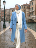 Lusso Winter Set – Sky Blue Coat & White Monochrome Look